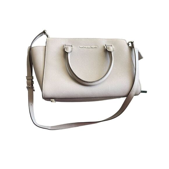 Michael Kors Selma Medium Satchel Crossbody Dark Dune Saffiano Leather - Picture 6 of 15